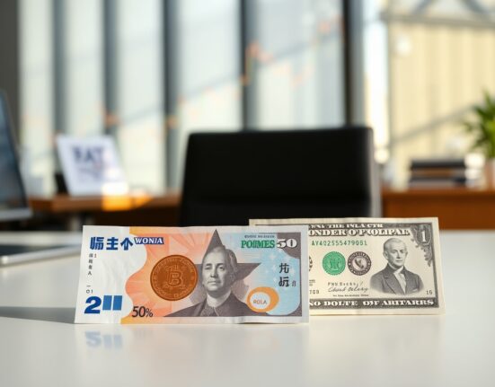 South Korean won and US dollar banknotes side by side, representing currency exchange and intervention risks.
