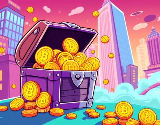 Growing Bitcoin holdings represented as digital treasure in corporate investment strategy