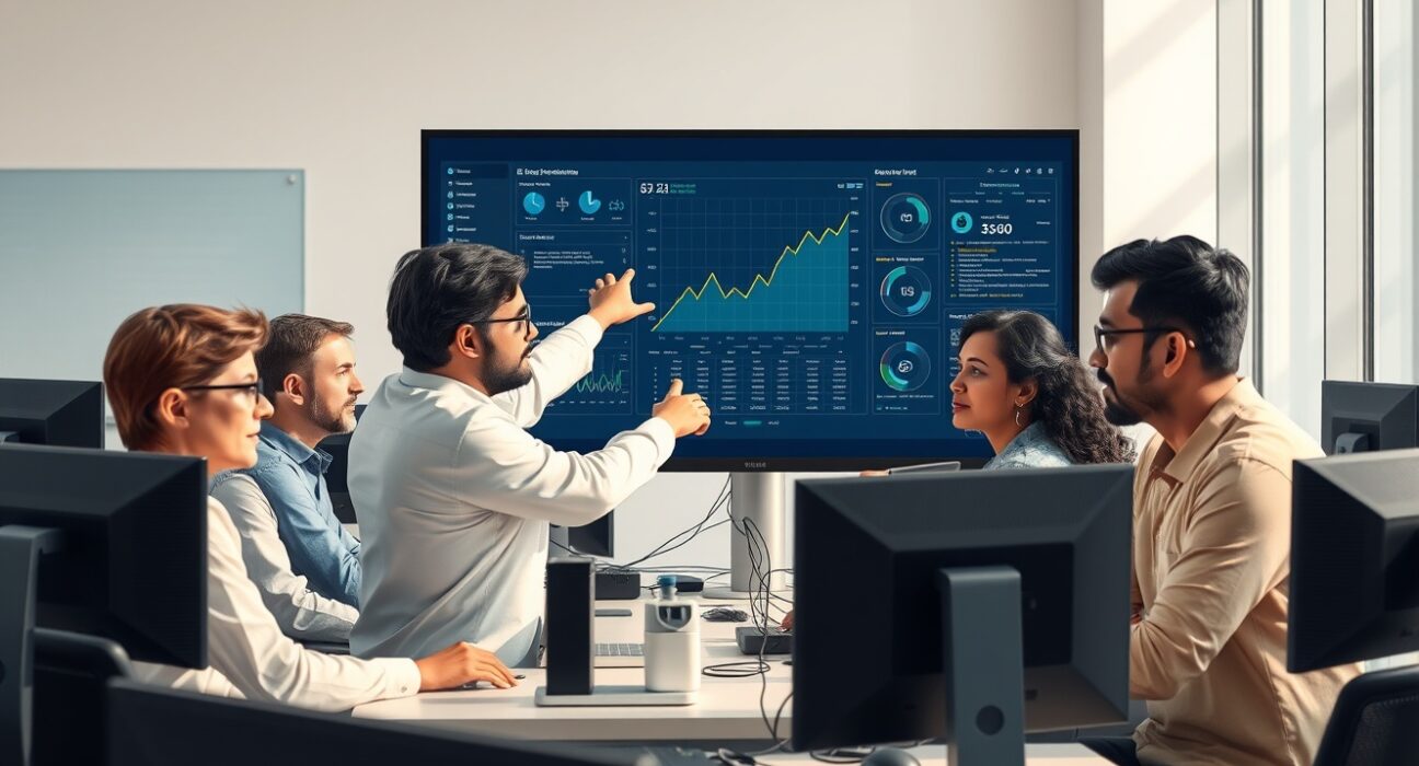 AI experts at Deccan AI's Hyderabad operations center evaluating and refining artificial intelligence models.