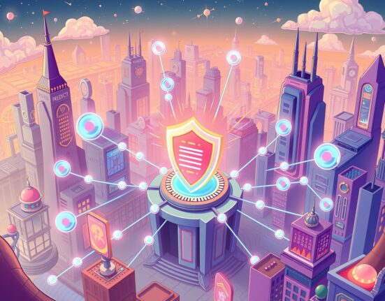 Decentralized oracles protecting prediction markets from manipulation in a vibrant cartoon illustration