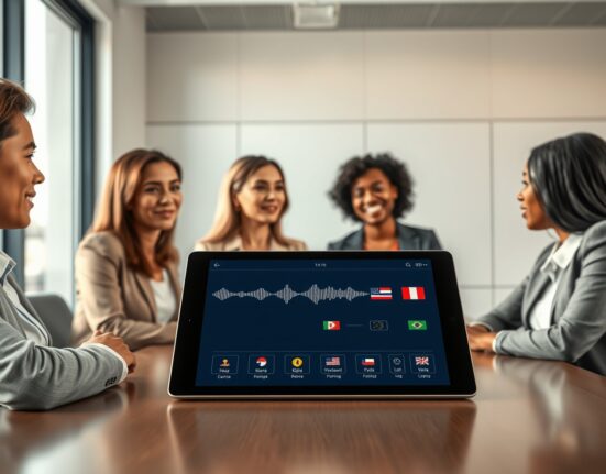 DeepL voice translation technology enabling seamless multilingual business meeting communication