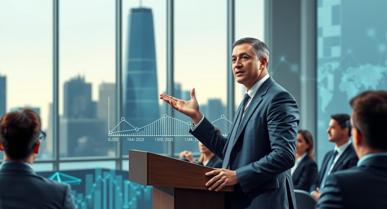 Cryptofinance CEO discussing DeFi adoption timeline and traditional finance innovation gap at financial conference