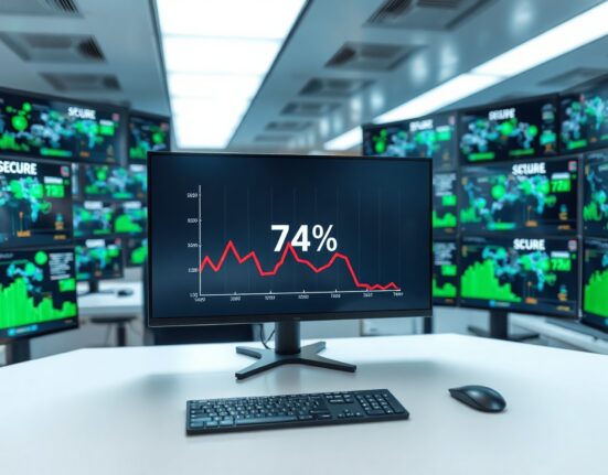 Digital security dashboard showing DeFi exploit losses down 74% in 2025