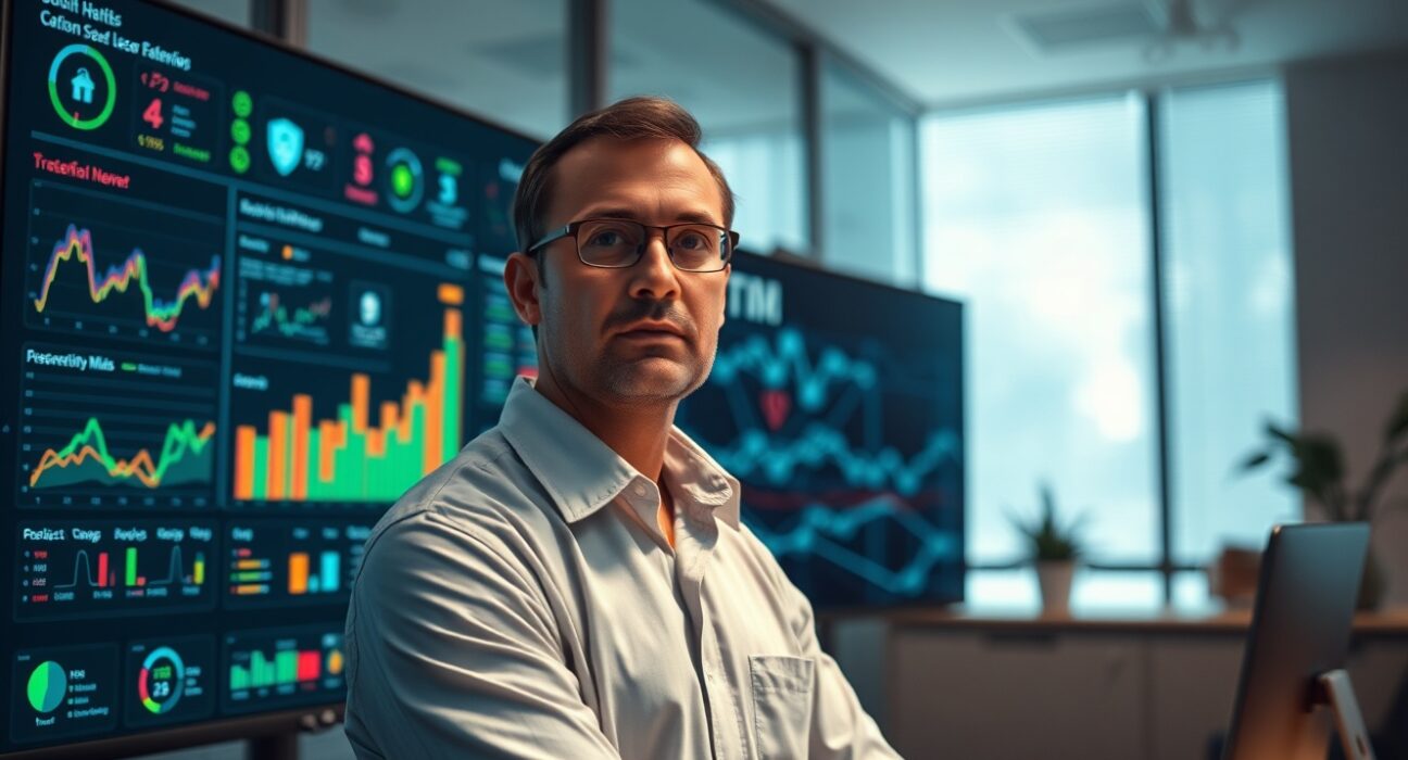 Analyst reviewing DeFi security data on a dashboard