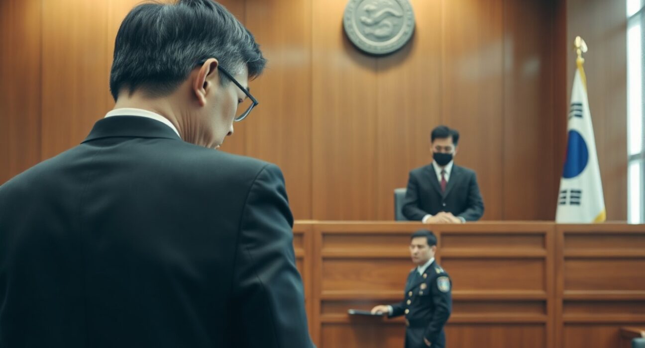 Delio CEO Jeong Sang-ho in a courtroom during his appeal hearing