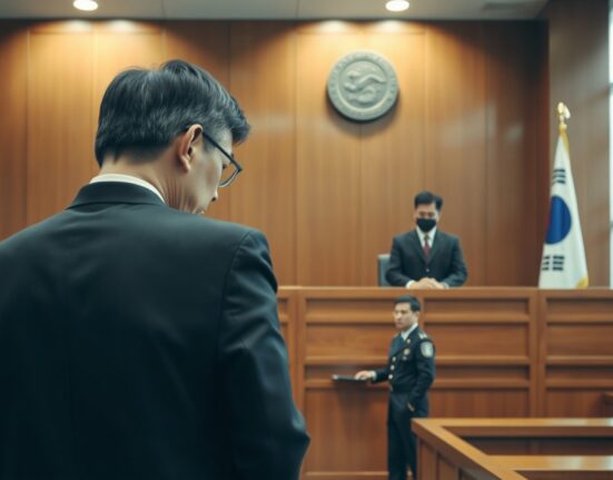 Delio CEO Jeong Sang-ho in a courtroom during his appeal hearing