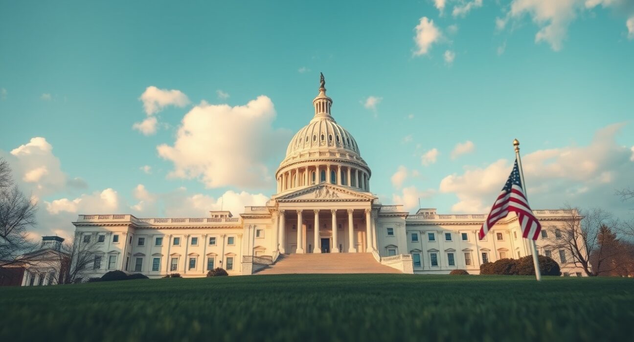 U.S. Capitol building under cloudy sky reflecting political tension over crypto regulation bill