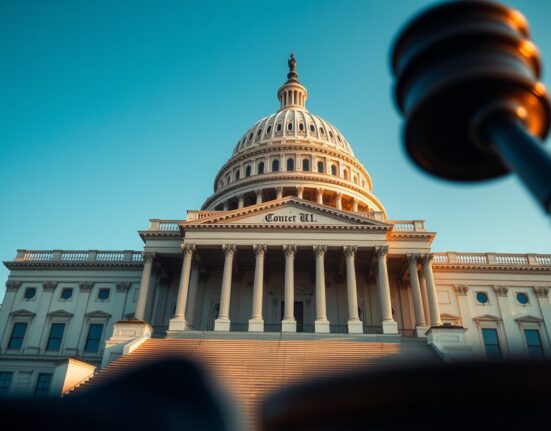 U.S. Capitol building on a clear day, representing the legislative battle over the Clarity Act crypto bill.
