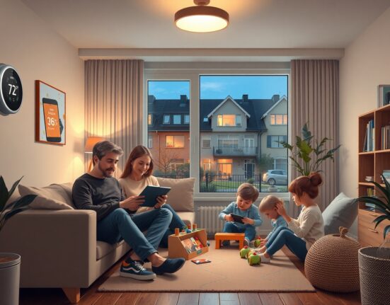 Danish family demonstrating economic resilience through normal household activities despite higher energy costs