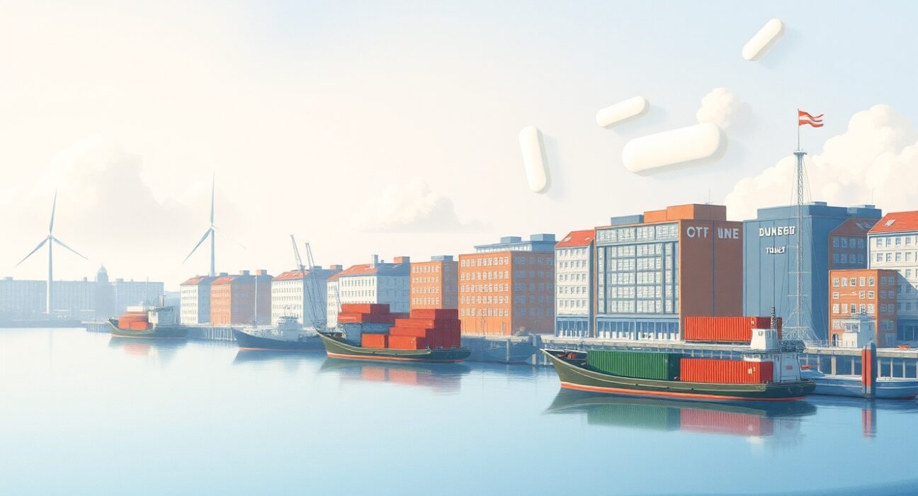 Nordea analysis of Denmark's economy showing pharmaceutical sector distortions affecting moderate growth patterns