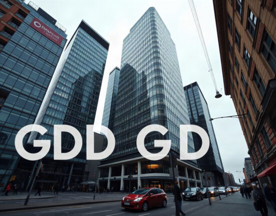 Copenhagen financial district buildings under overcast sky, representing Denmark's economic slowdown in Q2 2025.