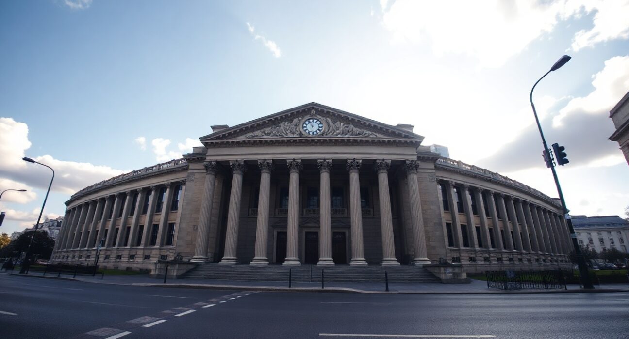 Bank of England building in London, symbolizing UK economic policy and growth outlook.