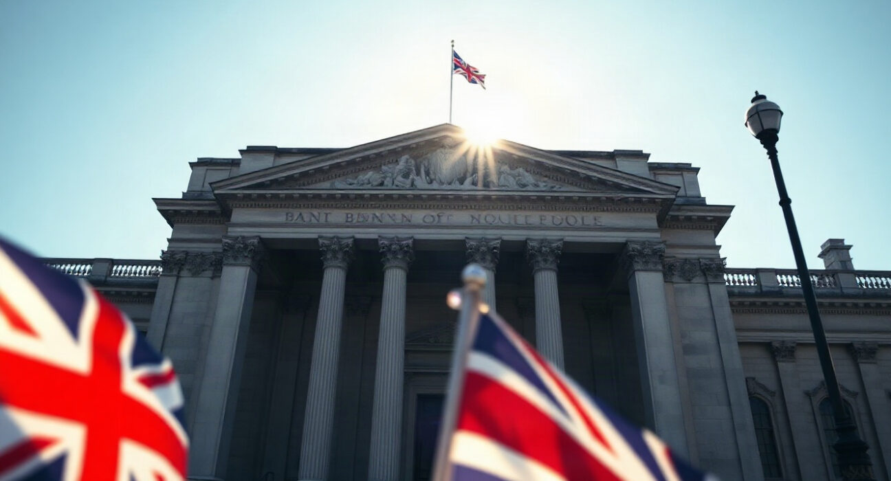 Bank of England building in London, symbolizing UK monetary policy and inflation concerns.
