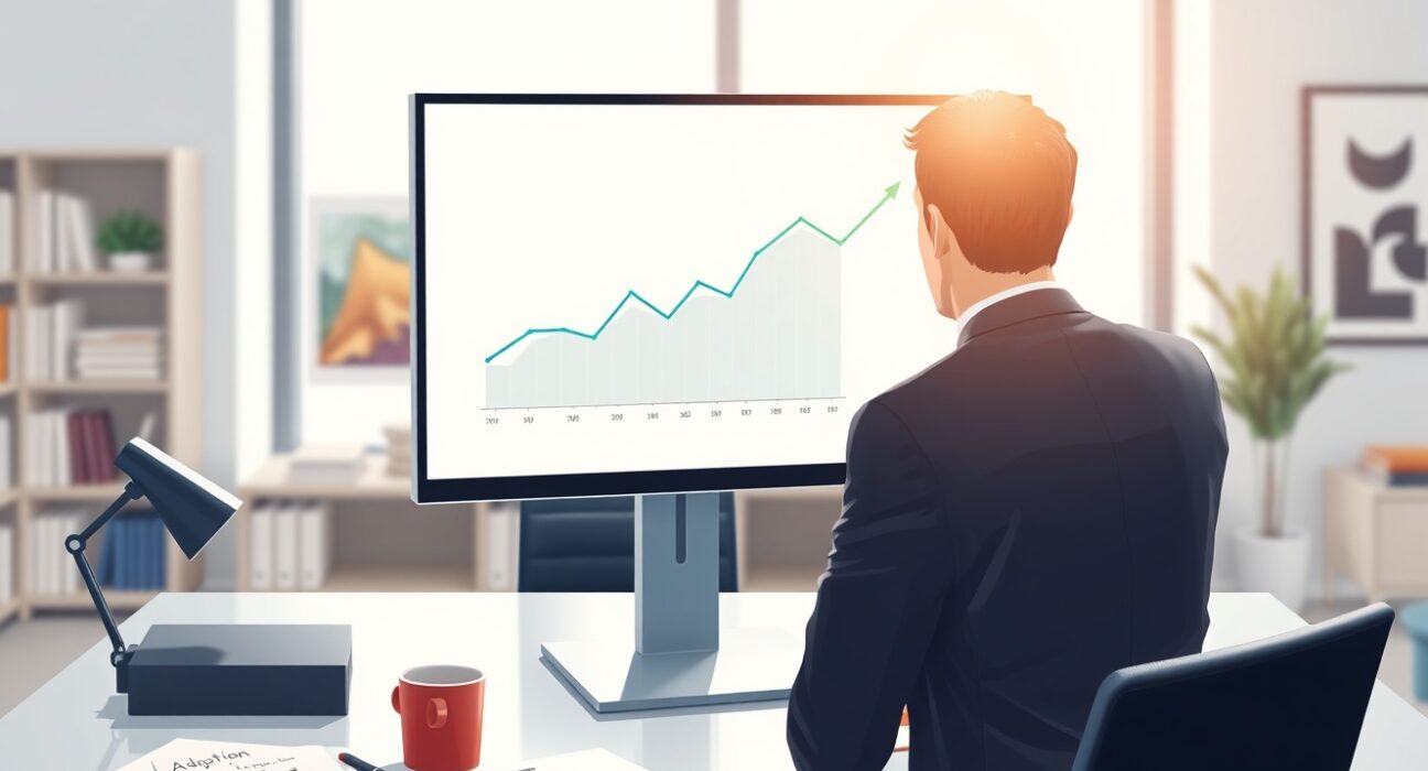 Financial analyst reviews data on crypto adoption and sentiment at Deutsche Bank.