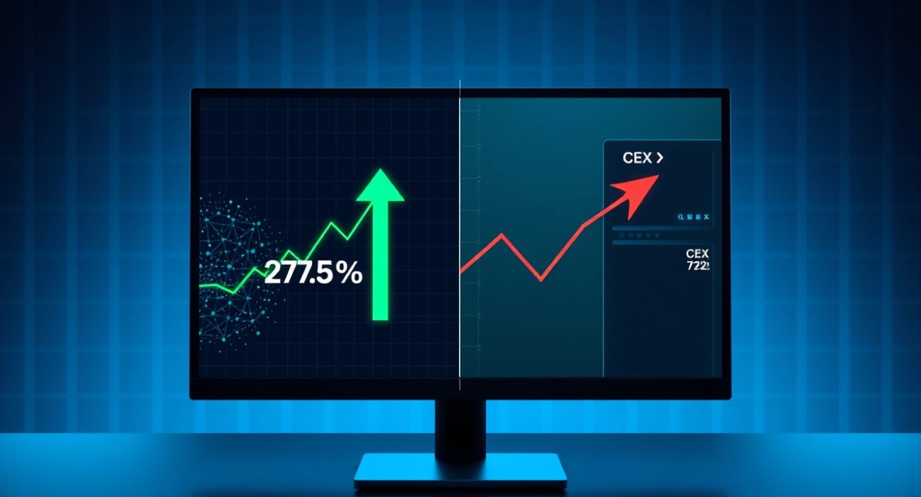 DEX market share growth to 27.4% versus CEXs in Q1 2026 trading volume analysis