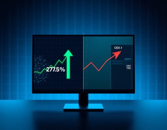 DEX market share growth to 27.4% versus CEXs in Q1 2026 trading volume analysis