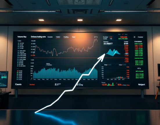 Digital dashboard showing decentralized exchange trading volume surpassing $10 billion