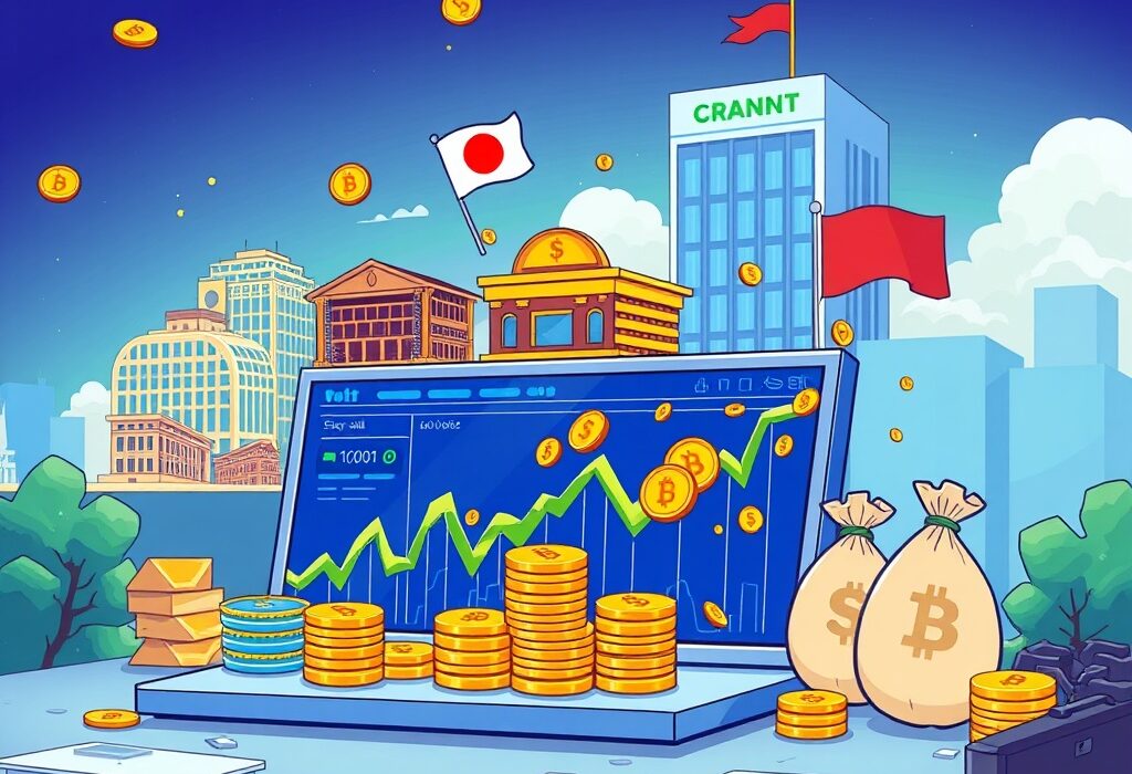 Cartoon illustration depicting the significant impact of DigiFT funding on real-world asset tokenization, showing growth and innovation.