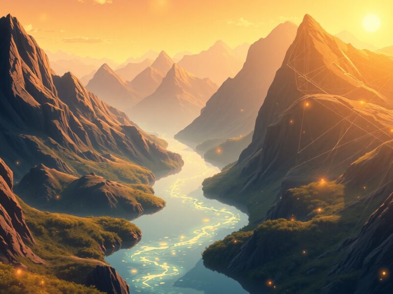 Conceptual Ghibli-style art showing capital flowing into digital asset funds like Bitcoin and Ethereum.