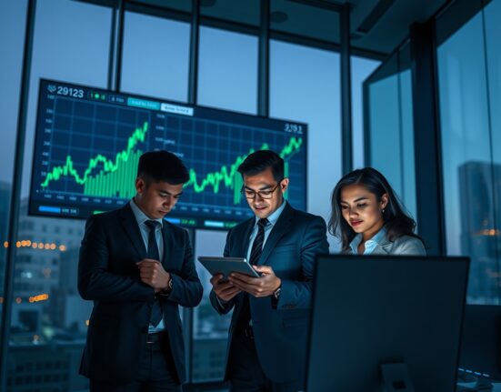 Analysis of digital asset fund inflows on a trading floor display
