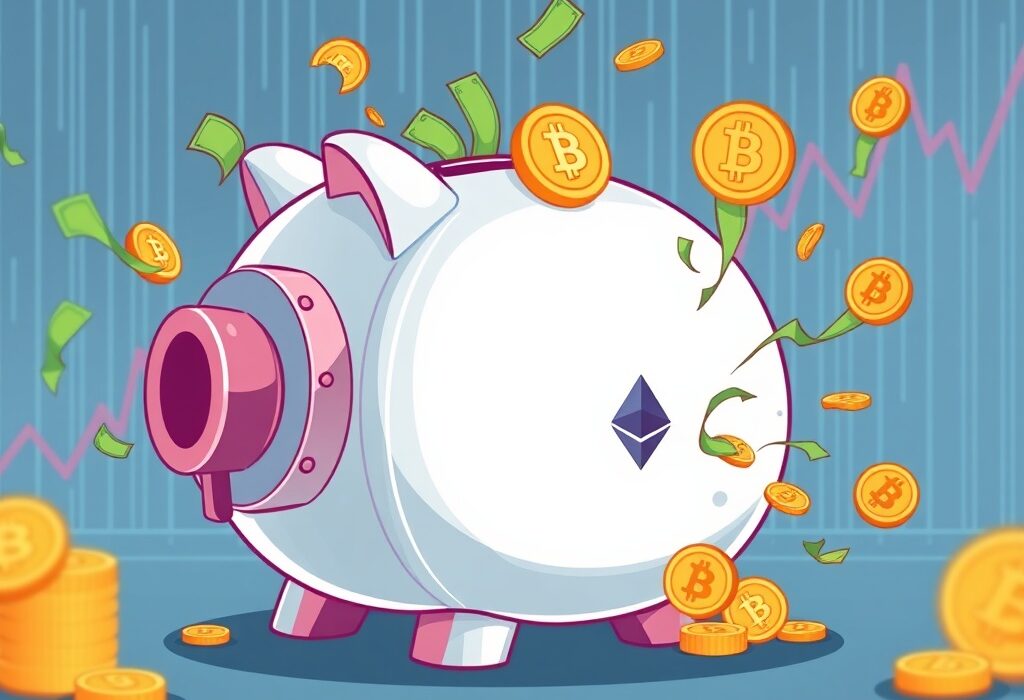 An illustration showing digital asset funds experiencing a net outflow, highlighting market shifts and investor sentiment.