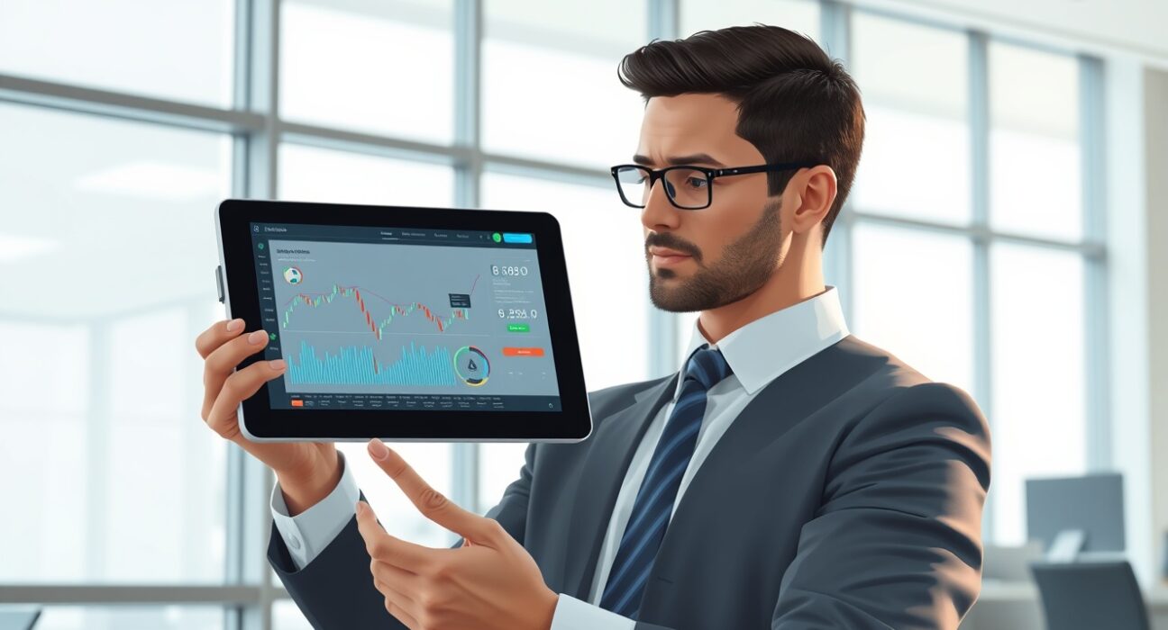 Financial analyst reviewing cryptocurrency market data showing digital asset inflow slowdown according to JPMorgan analysis