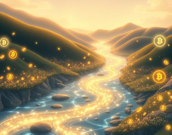 Conceptual Ghibli-style art representing the $2.17 billion flow into digital asset investment products.