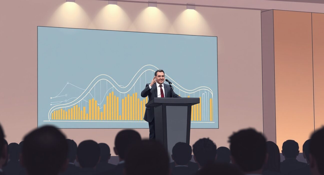 Michael Saylor presenting on digital credit and Bitcoin's evolution at the New York Digital Asset Summit.