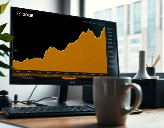 Dogecoin price chart showing recovery above $0.07 support level