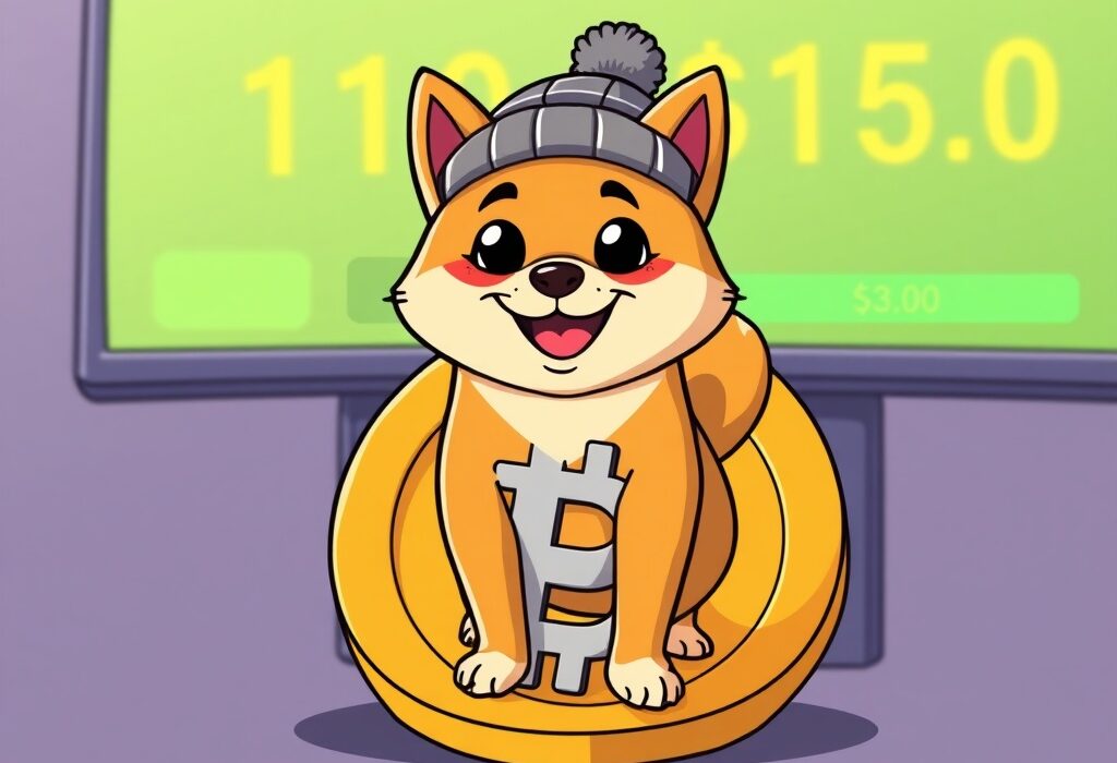 Iconic Dogwifhat hat being auctioned on a Bitcoin Ordinals platform, symbolizing a significant crypto collectible sale.