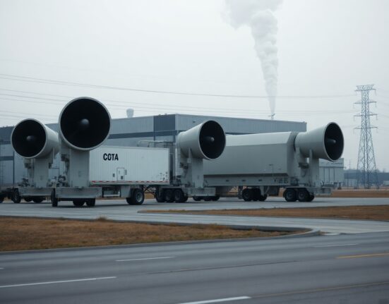 Data center with multiple natural gas turbines on trailers in Memphis, Tennessee