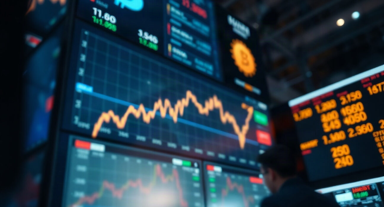 Financial market screen showing rising bond yields and dollar strength