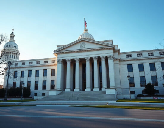 Federal Reserve building in Washington, D.C., with clear sky, symbolizing monetary policy focus.