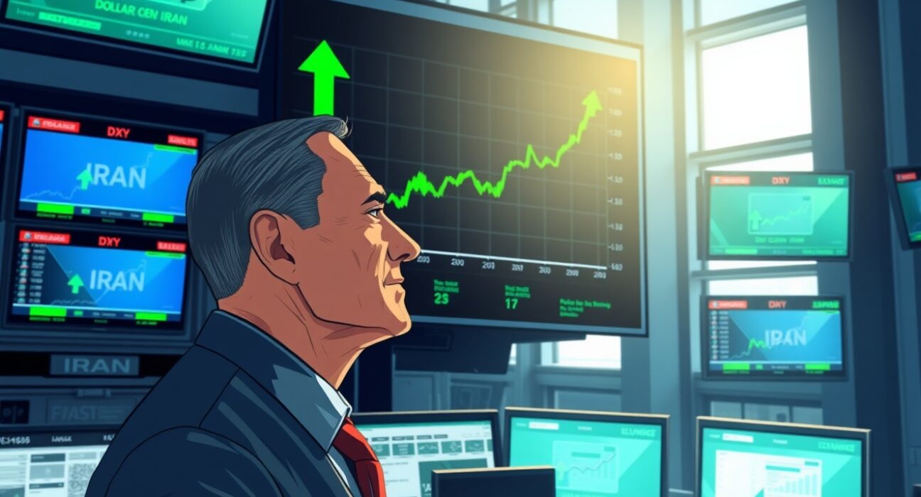 US dollar surges on trading floor as Iran conflict escalation drives safe-haven demand ahead of