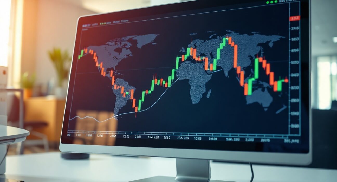 Financial chart showing Dollar Index movement with geopolitical backdrop