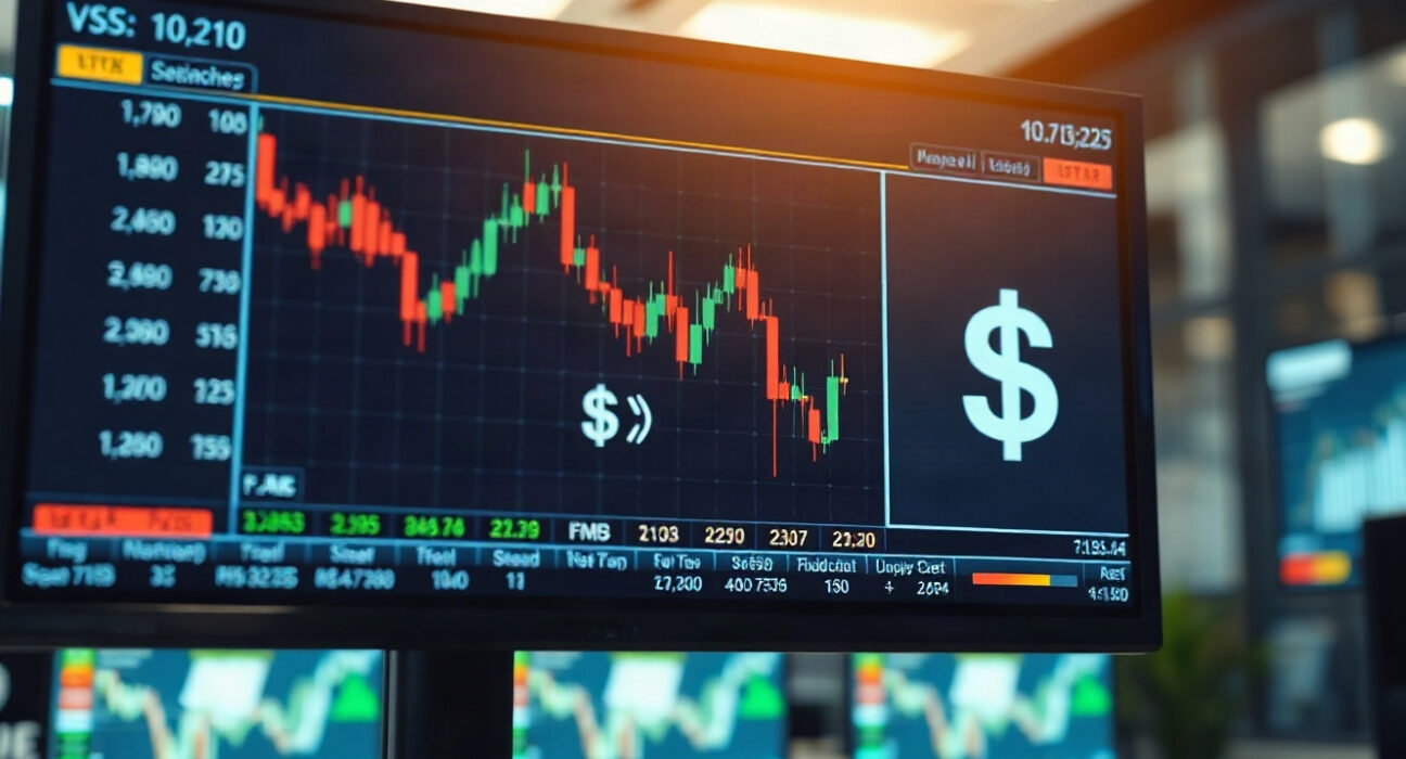 US Dollar Index chart showing decline below 99.00 as Treasury yields stabilize
