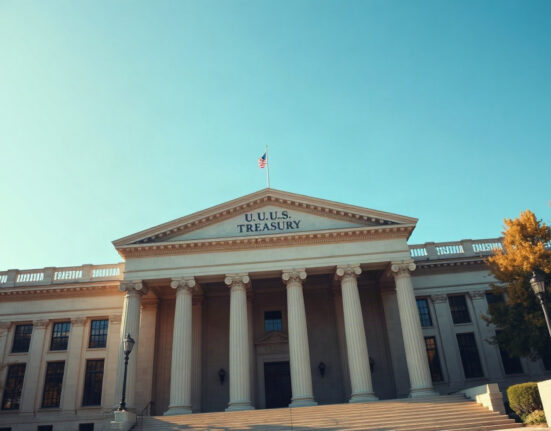 U.S. Treasury building in Washington, D.C., on a clear day