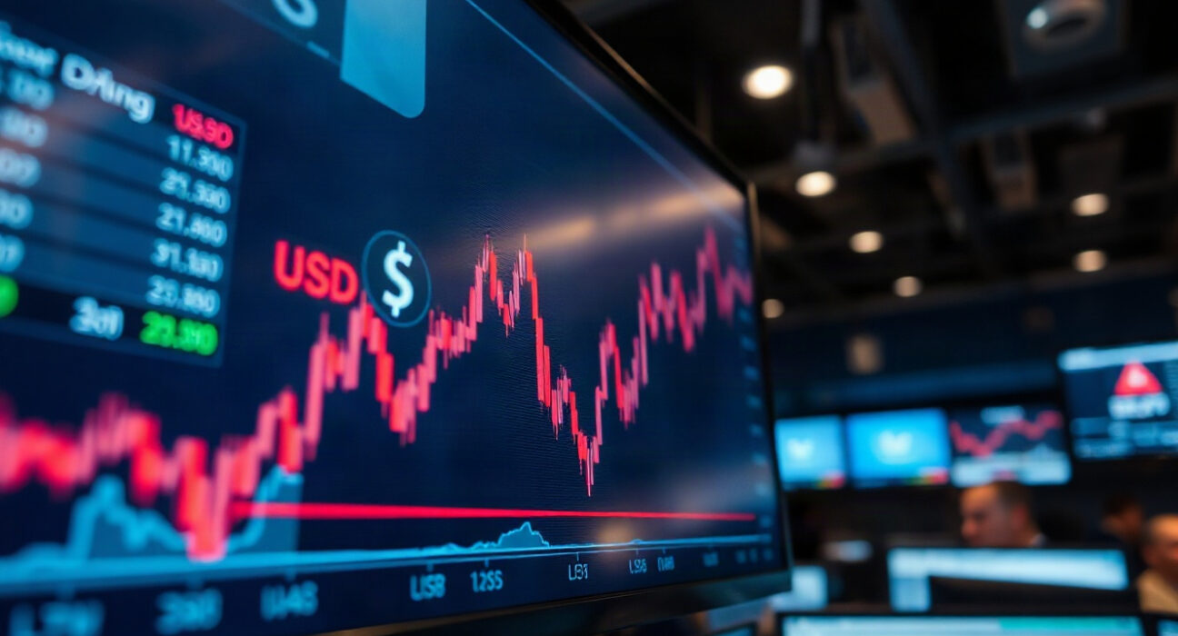 US Dollar Index chart showing upward movement above 99.50 level