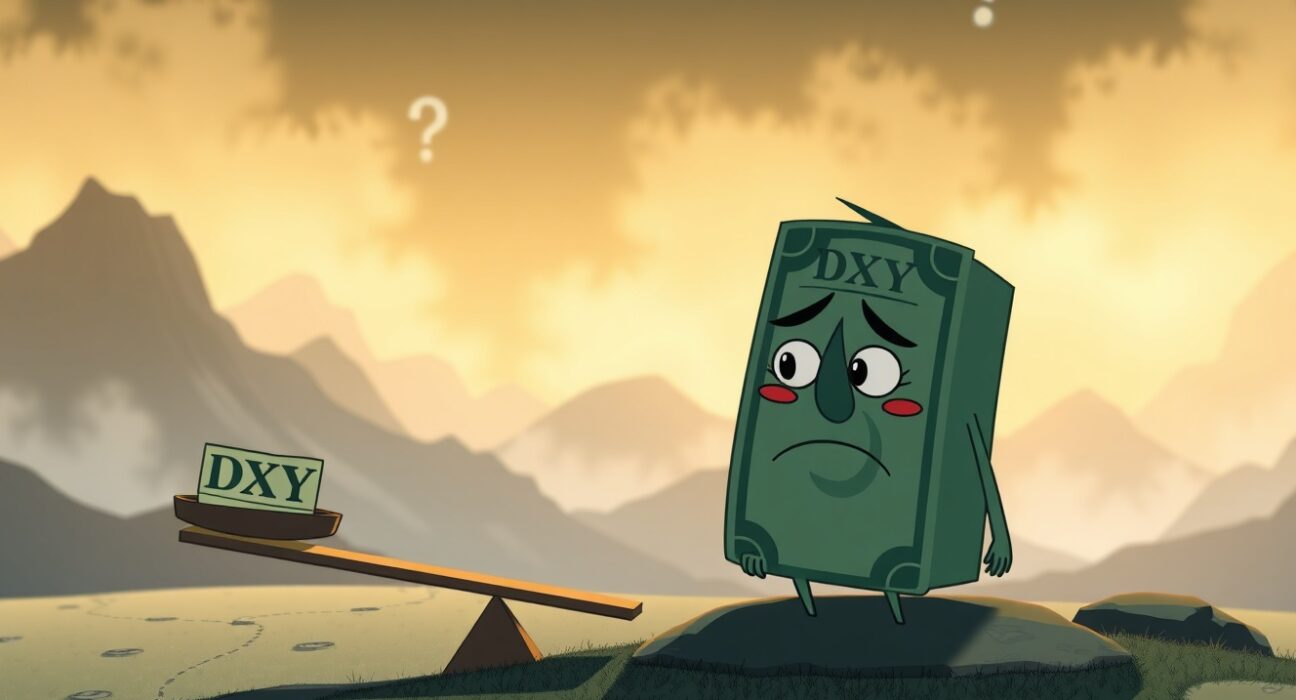 US Dollar Index value declining due to uncertain international trade policy and market volatility