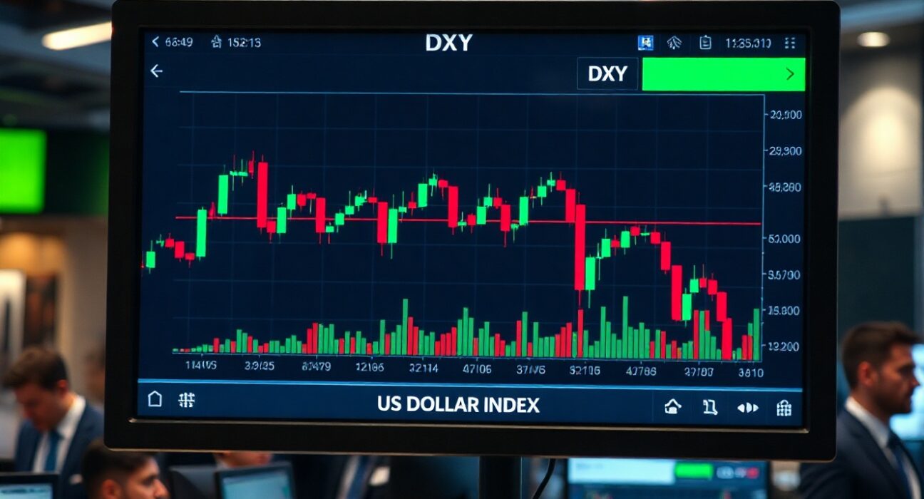 Chart of the US Dollar Index showing a decline over four sessions