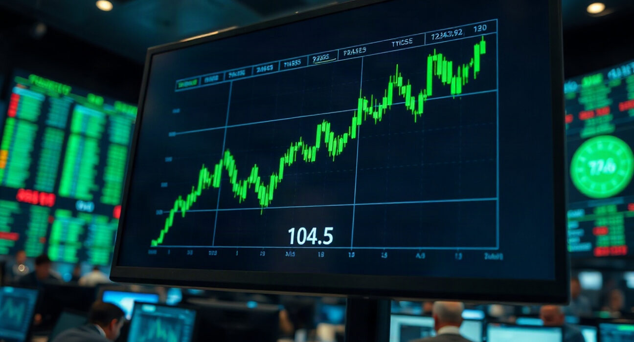 US Dollar Index chart trending upward on trading screen
