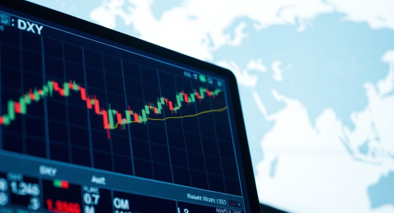 US Dollar Index chart showing upward movement amid Middle East geopolitical risks