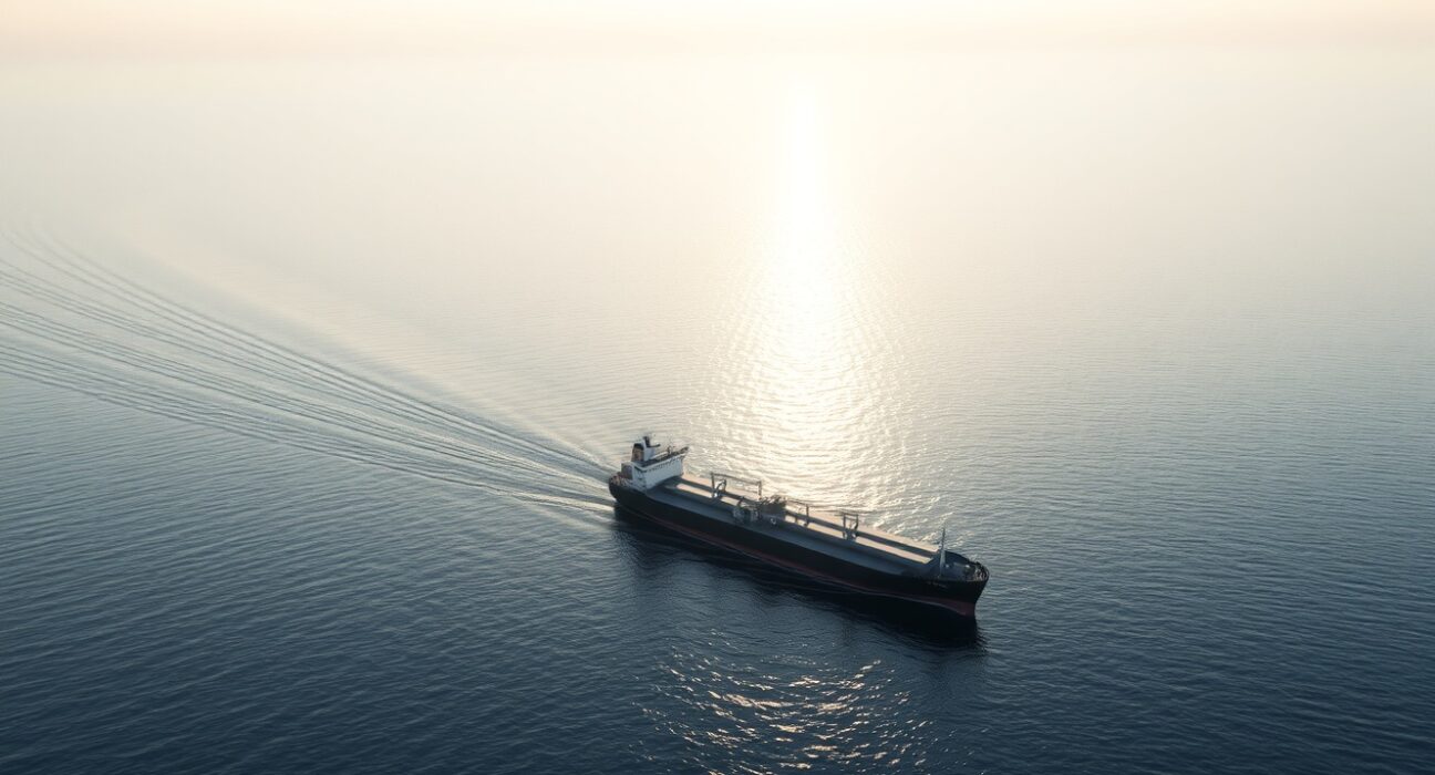 Oil tanker transits the reopened Strait of Hormuz, easing geopolitical risk for the US dollar.