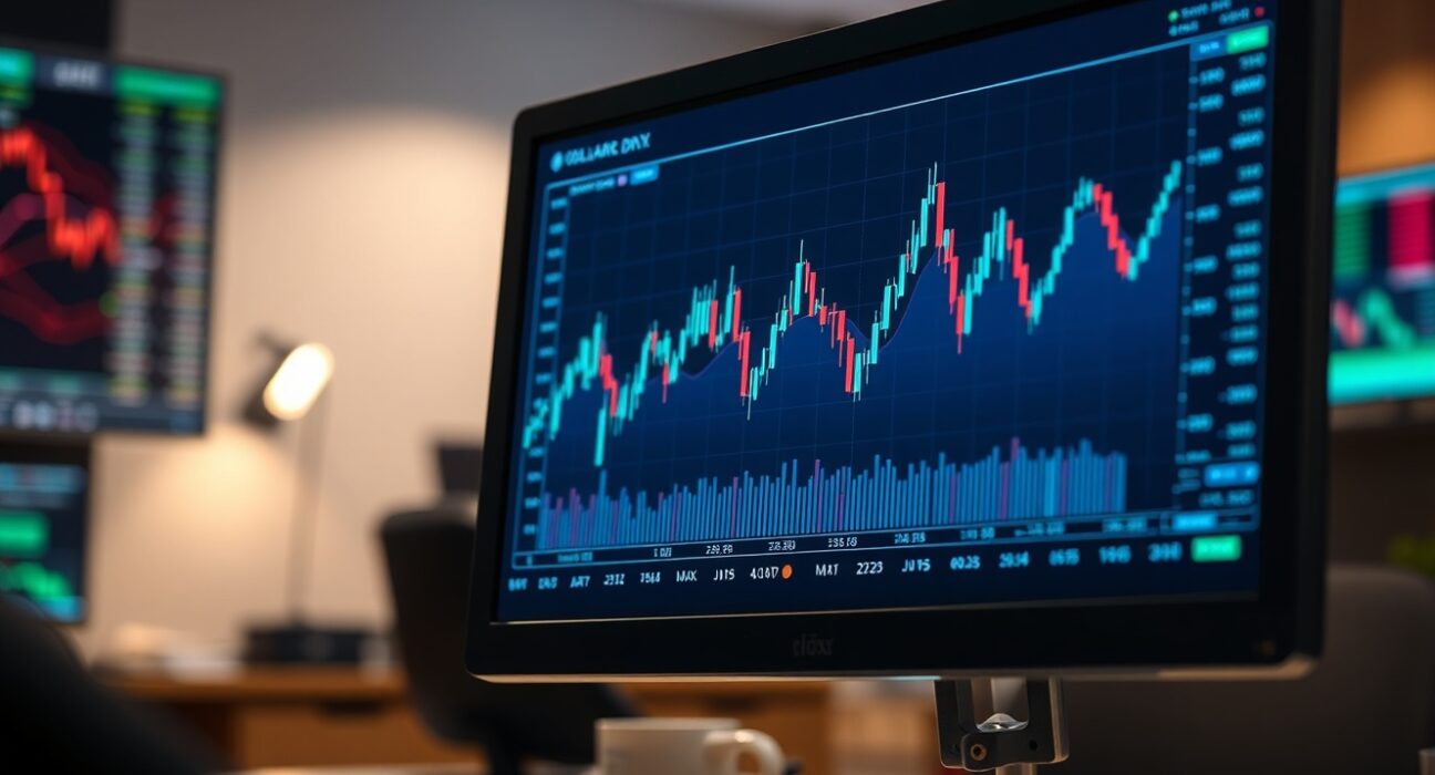 US dollar index chart showing decline after April jobs report