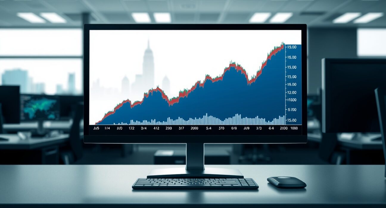 Forex trading chart shows the US dollar index falling amid Iran peace talks and Fed uncertainty.
