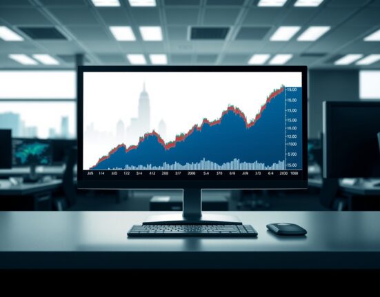 Forex trading chart shows the US dollar index falling amid Iran peace talks and Fed uncertainty.