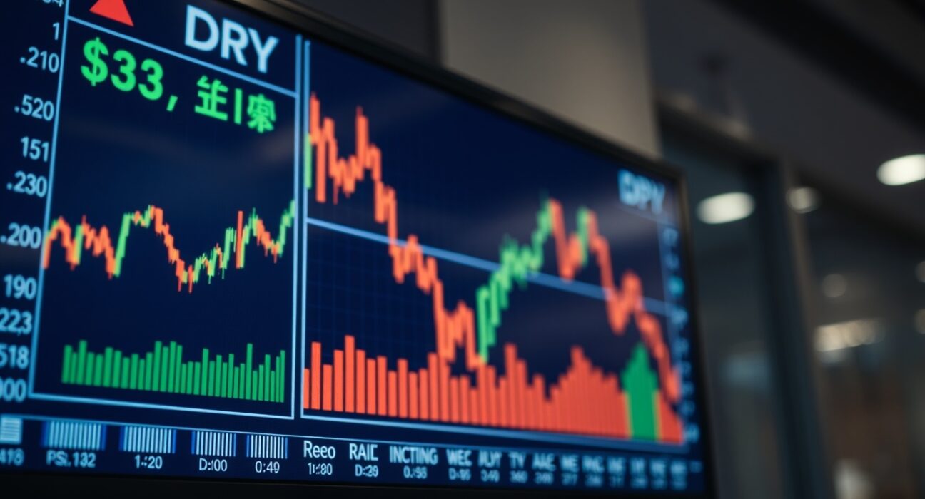 Currency trading screen showing US dollar and Japanese yen charts