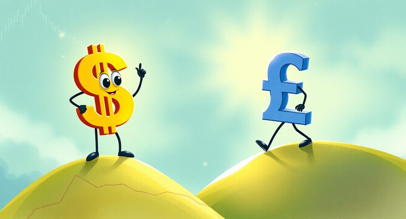 US dollar and British pound performance analysis in global currency markets showing economic strength indicators