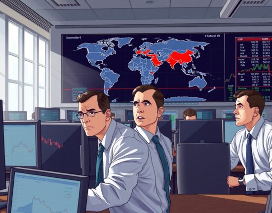 Financial traders monitor US dollar exchange rates amid Iran conflict market volatility