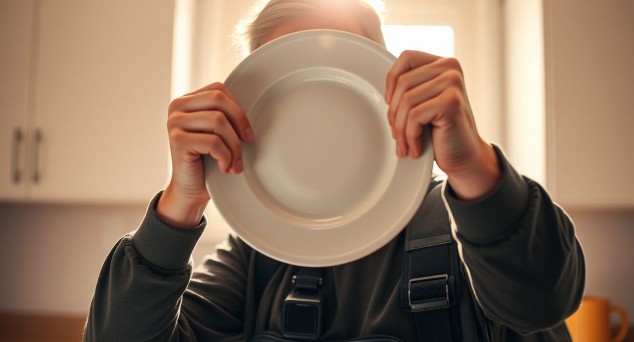 DoorDash courier collecting video data for AI training while washing dishes with body camera